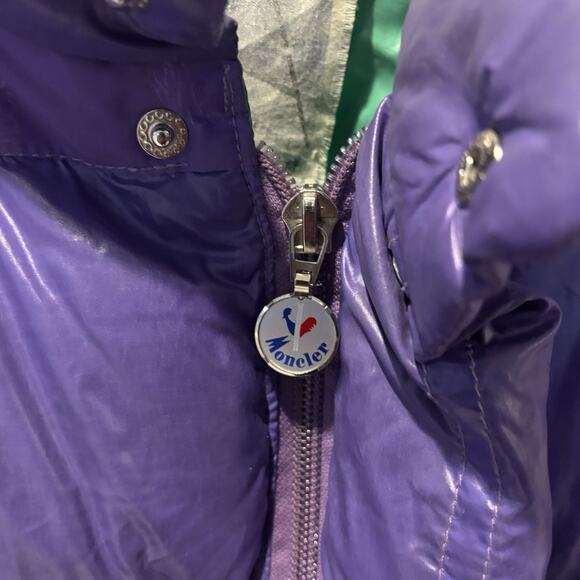 Vintage Purple Moncler Grenoble Puffer Down Jacket Size 2 Detachable Sleeves - Picture 6 of 12